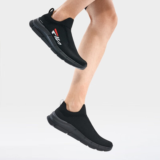 FILA Sock aerobic fitness pedal, non-slip and wear-resistant, low-top training shoes, men's black, black 42