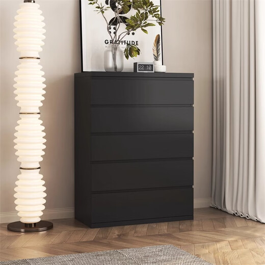 Shantoulin pueblo de madera sólida Cofre de gabinete Nórdico Cajero de la sala de estar del dormitorio del dormitorio Estilo americano Cofre de gabinete negro Badou 1583*40*996 Altura Cofre de madera sólida pura pura Cofre de gabinete