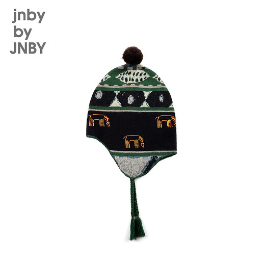 jnby от Jnby jiangnan ткани детская одежда шляпа с утолщенной милой случайной повседневной печати осенней и зимних мальчиков и девочек. 6o0k13820 097/Черная и зеленая комбинация m