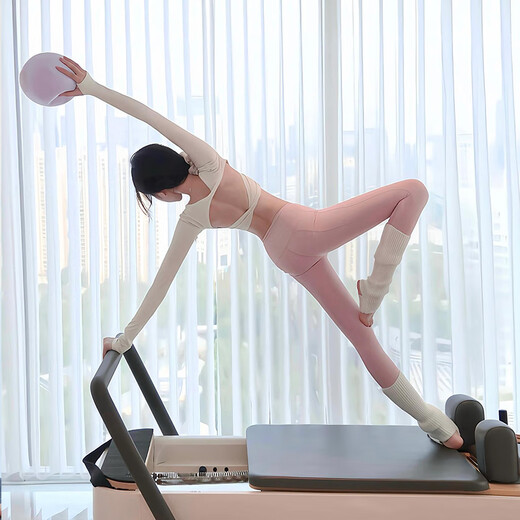 SMVP yoga clothing set for women 2024 new autumn and winter Pilates training clothing, beautiful fitness clothing with chest pad sports top, ivory white top L (108-118Jin Jin equals 0.5 kg)