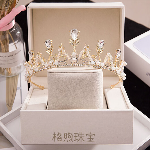 Crown tiara princess crown 18th birthday gift for best friend black female bride 88 SG-01-silver gift box gift box + raffia