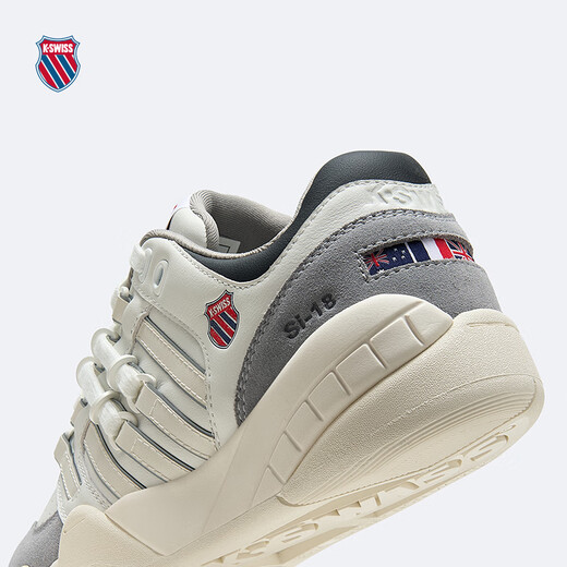 盖世威（K·SWISS）板鞋男女春季新款透气休闲情侣款满贯鞋9275 114温布尔登白/豆腐白/野鸽灰 38