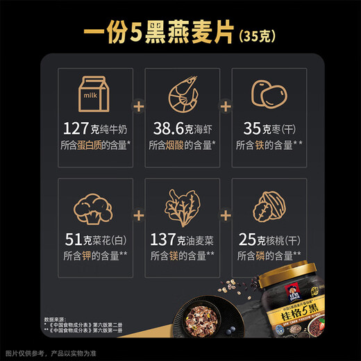 QUAKER 5 Dark Mixed Instant Oatmeal 860g Added Black Sesame No Added White Sugar