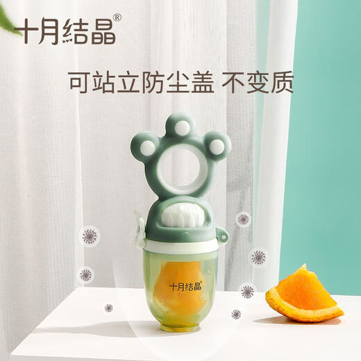 October crystal baby food bite bag fruit and vegetable music 6-12 months baby eating fruit food supplement molar stick 1 pack green