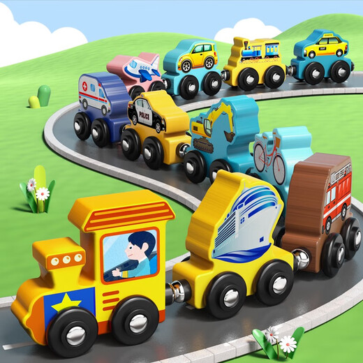 Xiaoruisi Magnetic Digital Train Enfants Magnetic Toys Baby Education Early Garçons de 3 ans Assemblez Blocs Blocs Blocs [10 numéros + 27 lettres]