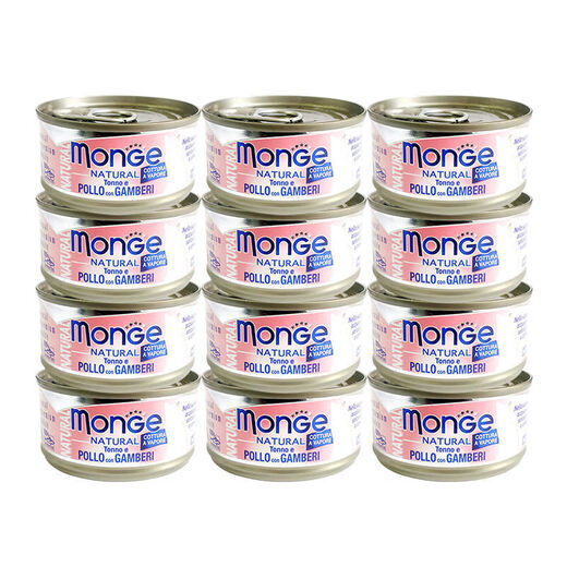 MONGE Italian MONGE Fruit Seafood Cat Canned Nutritional White Broth Wet Food Young Cat Snacks 80gx6 Cans Kitten Chicken + Aloe Vera 6 Cans