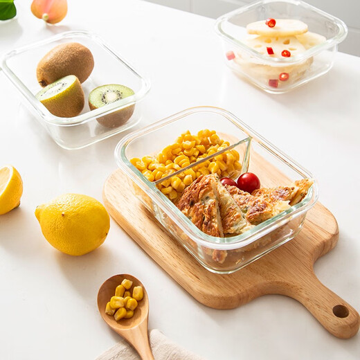 
Lock Lock (LOCK/LOCK) Grass Fresh Box High Borosilicon Heat-resistant Glass Microwave Oven Lunch Box Fresh Box Set 3-piece LLG983S601 (520ML*2+640ML)