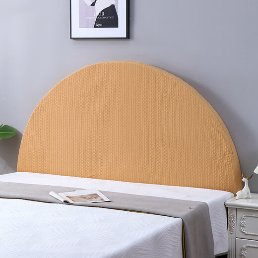 Fengwo semicircular energy bedside cover universal bag 22 new concave and convex old-fashioned arc arch special-shaped bedside cover elastic twist (yellow) bedside length 110-130cm semicircular, customer service