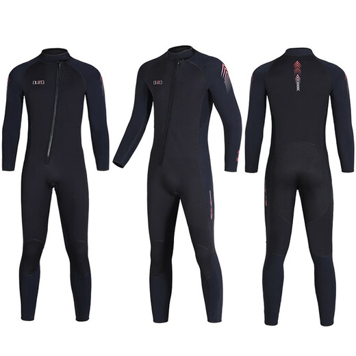 OUZO wetsuit men's 3mm warm and cold-proof one-piece outdoor surfing and snorkeling wetsuit 5mm thickened women's winter swimsuit 5MM men's long-sleeved trousers BCM5027 S