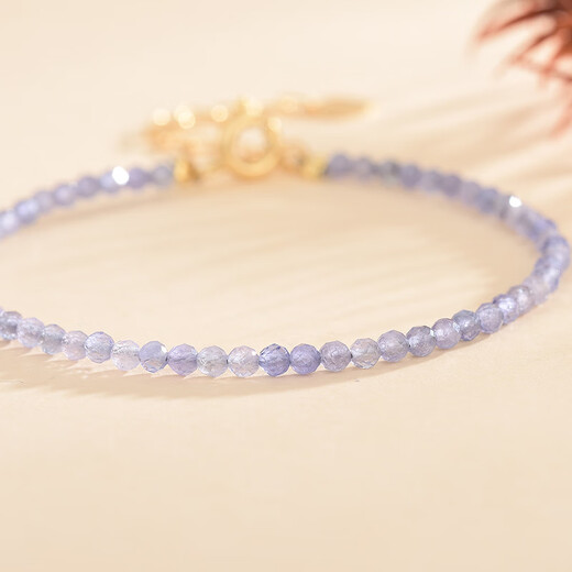Pupan Lao Phoenix Gold Store quality tanzanite bracelet natural crystal women's ultra-fine 3mm round bead bracelet niche design circumference about 15c