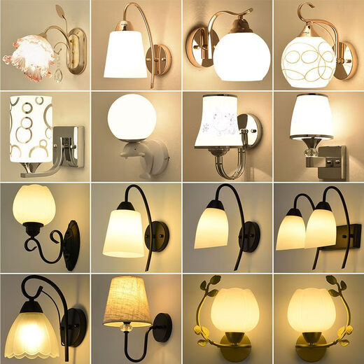 Yaotian wall lamp bedroom bedside lamp modern minimalist living room study creative wall lamp Nordic staircase aisle led lamp YH8218 lotus right style warm light