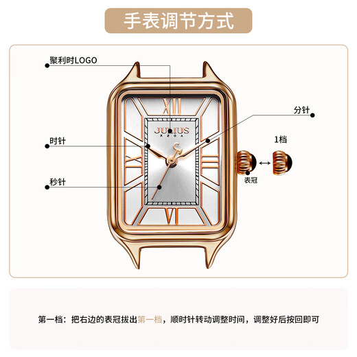 Julius Watch Damen Retro elegant vielseitig kleiner Platz Watch Student Frauen wasserdichte Quarz Uhr Pink JA-1478a