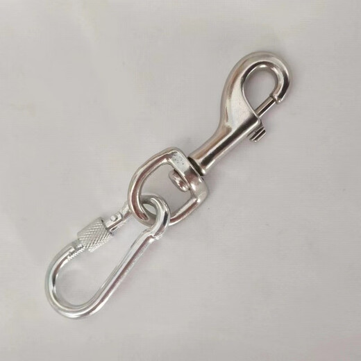 Dog buckle lock buckle horse steel dog leash swivel buckle large dog rope buckle safety buckle carabiner dragon dance buckle medium size (65g) + No. 6 lock