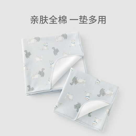乖奇熊宝宝纯棉隔尿垫可洗透气四季婴儿防水纯棉隔尿床单床垫抗菌大尺寸 粉黄/蝴蝶物语 【7A级抗菌】 90x120cm