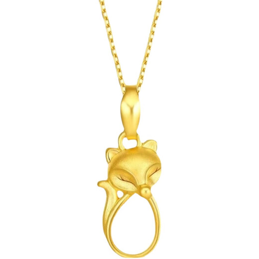Fat Donglai's same style four-leaf clover pendant plated 18k gold 999 gold necklace women's gold 18K color gold lock four-leaf clover necklace