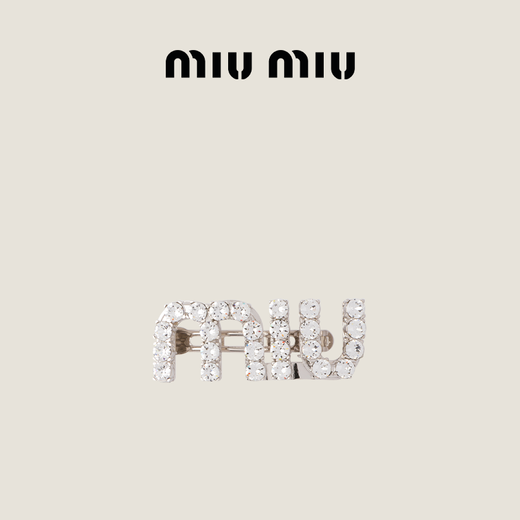 MiuMiu Gift MiuMiu Women's Crystal Decorated Hairpin Hairpin Stainless Steel Color/Crystal Color