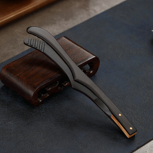 Lulai Juhao walnut tea clip household retro tea cup clip Kung Fu solid wood Zen anti-slip clip tea tweezers high-end tea accessories Kung Fu solid wood tea clip - walnut