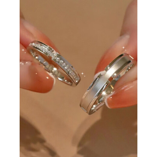 Fat Donglai's same style pt950 platinum ring plain ring women's ring couple's ring moissanite diamond one Jianjia Cangcang platinum women's ring_appraisal certificate_gift box