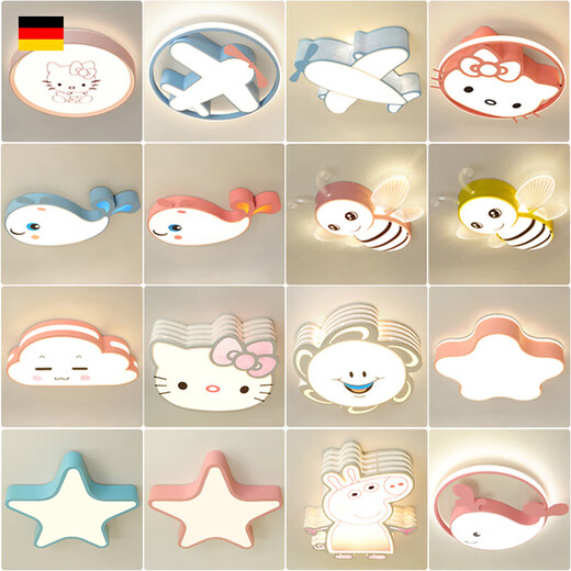 Yongzhi flagship children's room lamp girls boys eye protection children's room LED bedroom lamp creative ceiling lamp balcony room KT cat pink 39CM three-color light LED eye protection style