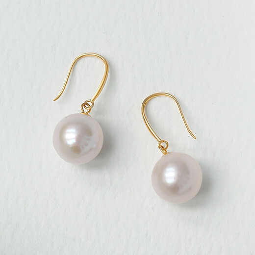Queen of Pearls 18K Gold 10-11mm Pearl Earrings Fashionable Commuting Style Earrings Gift for Girlfriend