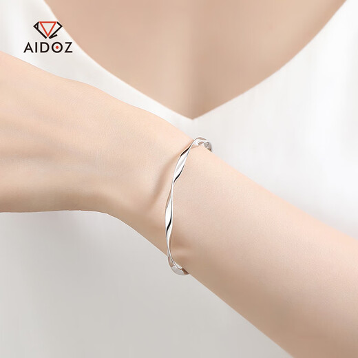 Aido diamond platinum Mobius bracelet for women pt950 platinum ring solid platinum bracelet weighing 13.46 grams inner diameter 54mm
