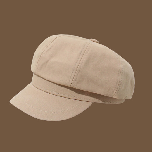 DIRUNSHI octagonal hat for women, autumn and winter trendy Korean style British retro painter internet celebrity beret wool wool versatile literary newsboy hat black adjustable (54-58CM)