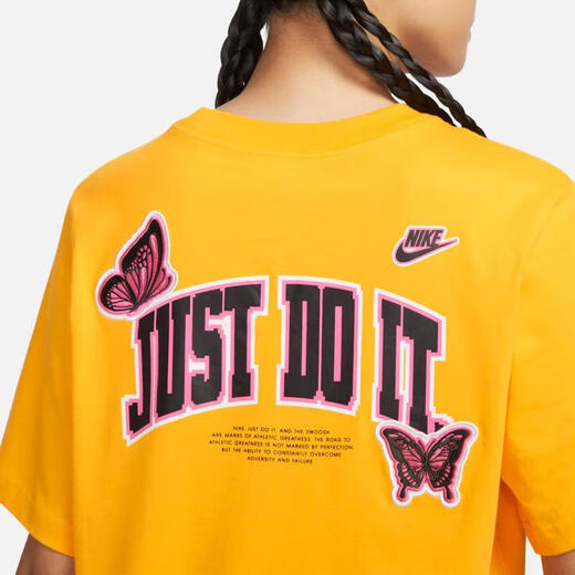 耐克（NIKE）T恤女装 2025春季新款时尚蝴蝶印花短袖棉质舒适透气圆领运动t恤 FD2548-739 L (165/88A)