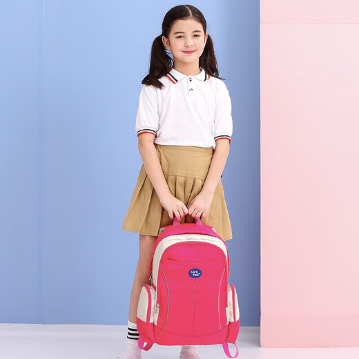 Larkpad（乐客派）小学生书包男女1-3年级儿童背包超轻大容量减负双肩包 12118玫瑰红