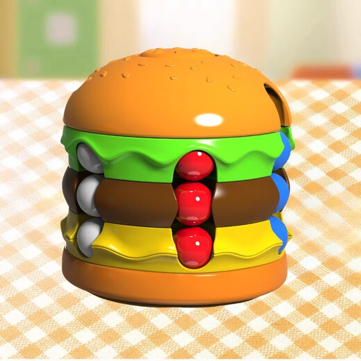 Weilida Rubik's Cube Children de 1 a 3 años de edad francesa Niños de papas fritas Rubik's Cube Fingertip Spindle Toy Magic Bean Focus Hamburger Finger Gyro Cube 6 cuentas de color [Modelo de bebidas puede modelar]