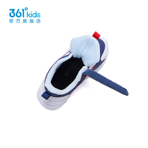 361 children's shoes, boys and girls warm cotton shoes, winter new children's cotton shoes with velvet lining, versatile winter shoes, light blue/361 white/snow blue 29