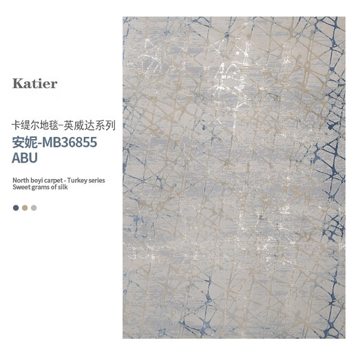 卡缇尔（katier） 卡缇尔土耳其进口地毯客厅现代简约轻奢茶几毯设计师款卧室地毯 布丽丝-829B（土耳其进口） 1.6米*2.3米