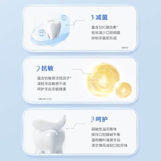 Lengsuanling Antibacterial Plaque Anti-Sensitive Toothpaste, 4 pieces in total, 720g, specially contains SDC Tooth Strengthening Toothpaste to care for teeth and gums