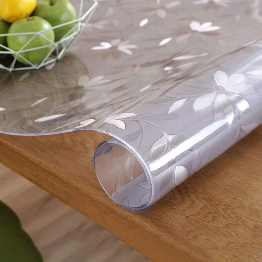 Feather Pocket Transparent PVC Tablecloth Soft Glass Waterproof, Oilproof and Anti-scalding Table Mat Rectangular Coffee Table Dining Table Mat Crystal Plate Tablecloth Upgraded Environmentally Friendly Pure Ultra-High Transparent 1.5 Style Width 70cm*130cm