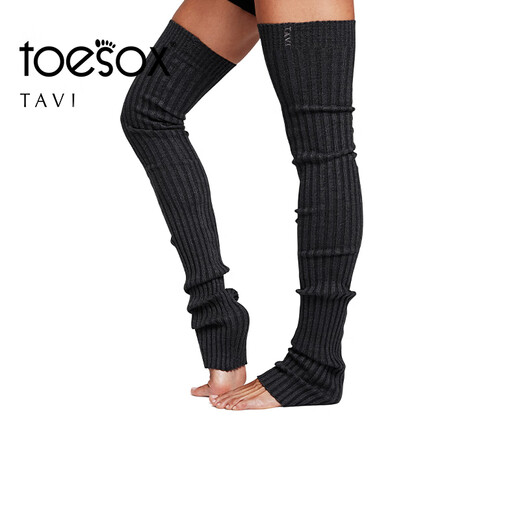 Toesox over-the-knee long yoga socks piled with anti-slip socks Pilates leg socks fitness leg socks Tavi co-branded soft pink one size fits all (81~83cm)