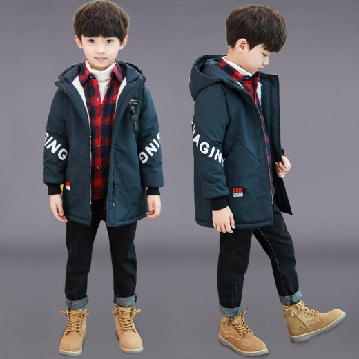 Xiaomi Naughty Boy's Pie Overcomes Cotton Clothes for Trendy Children 2021 New Medium and Large Children's Fashionable Winter Children's Velvet Thickened Cotton Clothes Jacket WMT-19D6 Green 140cm