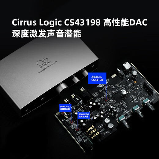 SHANLING EH1 desktop decoder amp desktop hifi decoder DSD512 hard decoding audio amplifier 6.35mm single-ended 4.4mm balanced interface decoder amp all-in-one black