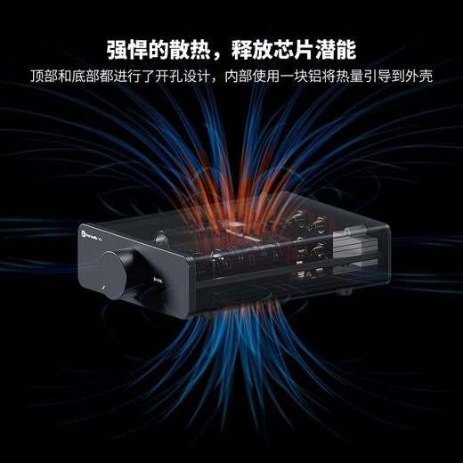 FOSI AUDIO Audio V3 desktop mini pure rear-level digital amplifier HIFI fever high-power 2.0 channels Small wired home portable power amplifier Black 32V/5A power adapter