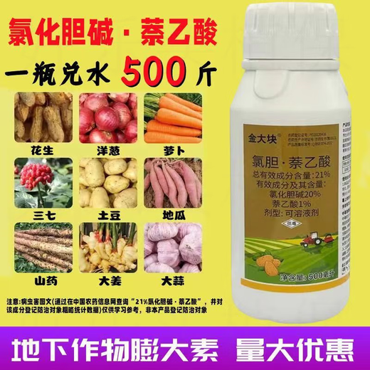 21% Choline Chloride Naphthalene Acetic Acid Underground Rhizome Expansion Agent Peanut Sweet Potato Garlic Pesticide Growth Regulator 500ml