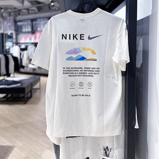 NIKE耐克短袖T恤男装2024夏季新款运动服潮流印花圆领半袖衫休闲上衣 HF6172-133 2XL