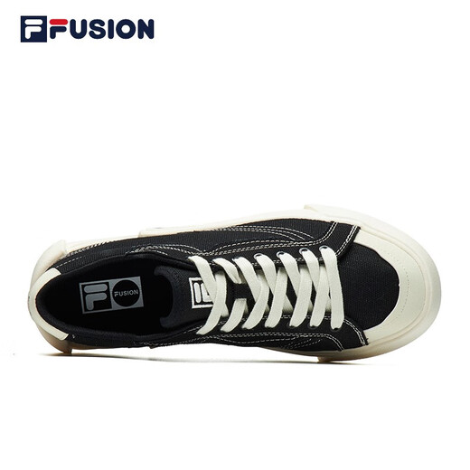 FILA FUSION斐乐男鞋潮牌板鞋情侣运动鞋休闲鞋经典帆布鞋男女鞋 黑色-BK 情侣款 42.5