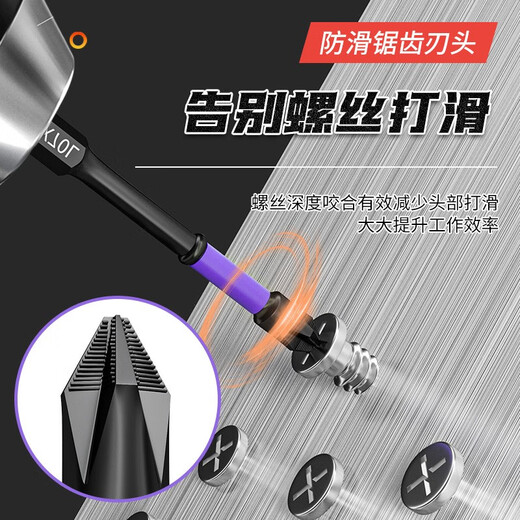 Yanran D1 impact strong magnetic bit head tungsten steel cross high hardness hand drill anti-slip screw set tool electric screwdriver D1 anti-slip teeth 90mm 5 pieces