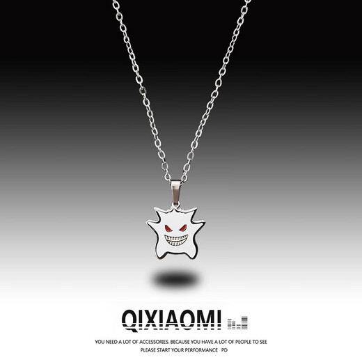Qi Xiaomi original little devil men's necklace men's trendy titanium steel pendant chain street versatile sweater chain accessories for boyfriend