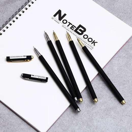 
Thin pole metal pen simple neutral pen student business office heavy feel pen 0.5mm black water pen sign pen metal pen rod carbon pen learning stationery supplies kx5009 metal pen-silver single (0.5mm black) 0.5mm x single