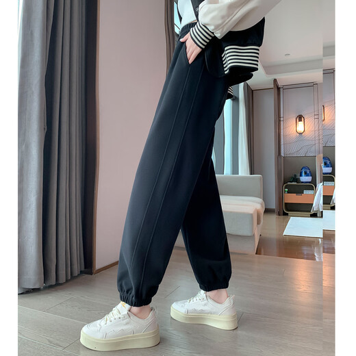 TonLion 2024 Women's Slimming Casual Side Pants WP Velvet Style/Black XL