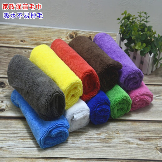 Yiran thickened microfiber towel absorbs water and does not shed lint easily, housekeeping cleaning cloth, wiping table and glass, hotel cleaning cloth, 5 pieces, 5 colors, thickened 40*40CM