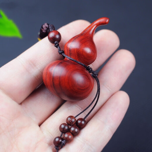 蓝铂丽胖东来品质葫芦吊坠木雕刻手把件汽车包包挂件挂坠精品红 老凤祥同款葫芦钥匙扣