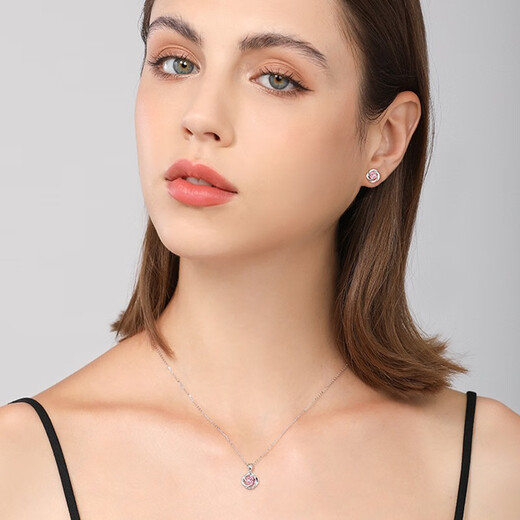 LAOLATU PT950 Platinum Earrings Heart of the Ocean Clover Platinum Birthday Birthday Valentine's Day Gift for Girlfriend and Wife Platinum Blue Diamond Earrings Comes with Certificate