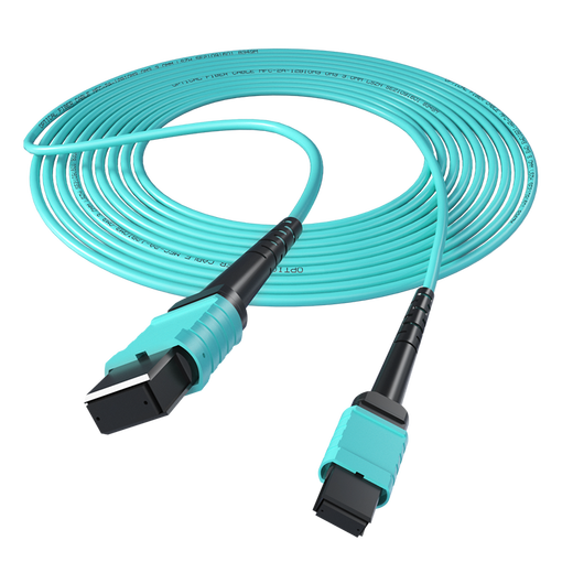 Nokoxin MPO-MPO Faser-Jumper weibliche Multimode 8 Core 12 Core OM3/Om4-Bündel B Polarität kompatibler MTP 40G/100g Jumper MPO-MPO Multimode 12 Core 100G OM4 3 Meter