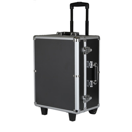 Chengjia aluminum alloy suitcase with wheels aluminum alloy tool box flight case large multi-functional trolley case hardware equipment 60x42x26 black trolley case with partitions filled with cotton