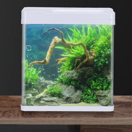 YEE tabletop integrated fish tank 230 white standard high-definition hot-bent glass lazy living room water-free small fish tank mini small aquarium